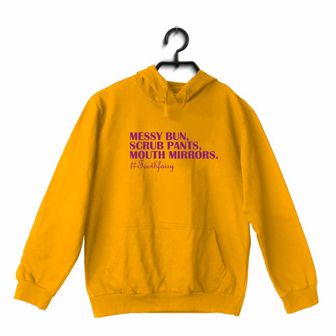 Quirkipedia Messy Bun Scrub Pants Mouth Mirrors Dentists Dentist, Medicine, Hooded SweatShirts